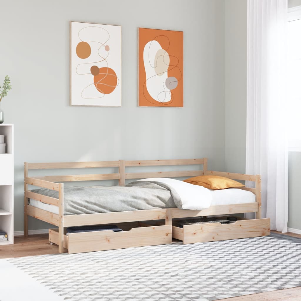 Dagseng med skuffer 90x190 cm heltre furu