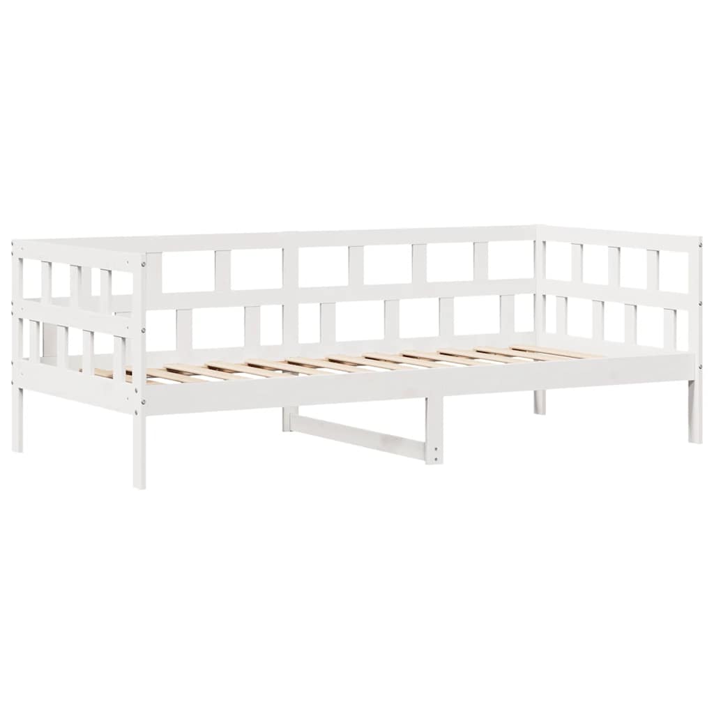 Dagseng med skuffer hvit 90x200 cm heltre furu