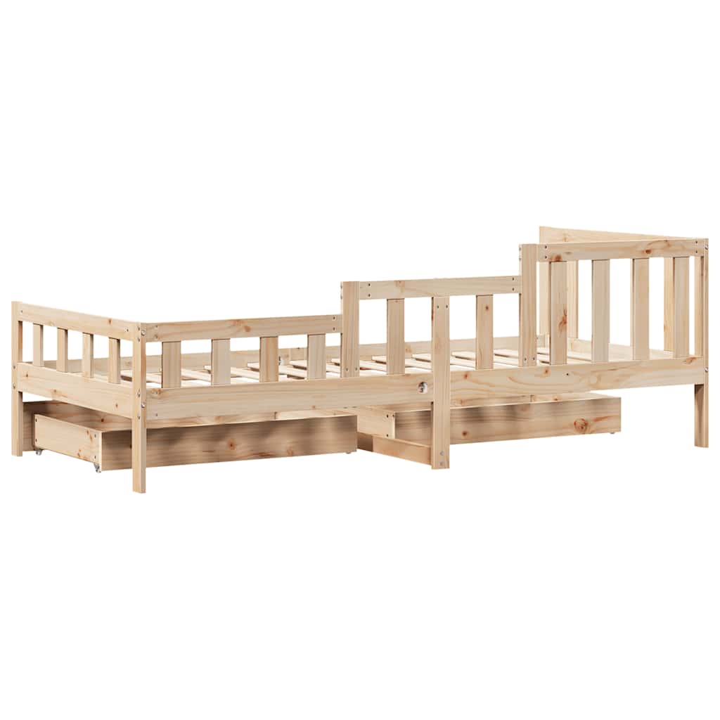 Dagseng med skuffer 90x190 cm heltre furu vidaXL