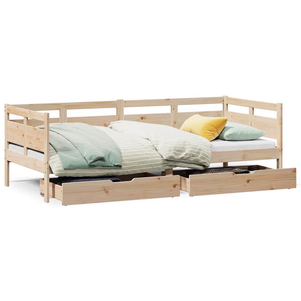 Dagseng med skuffer 90x190 cm heltre furu