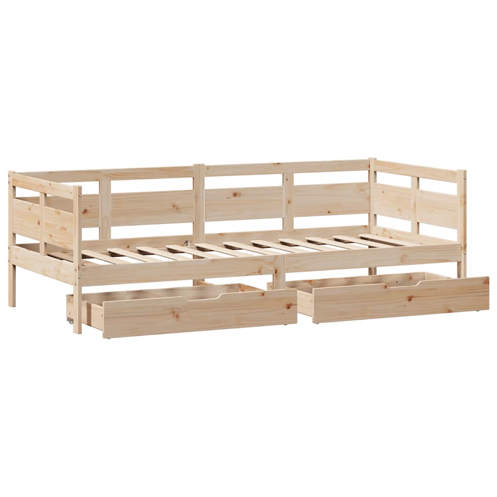 Dagseng med skuffer 90x190 cm heltre furu