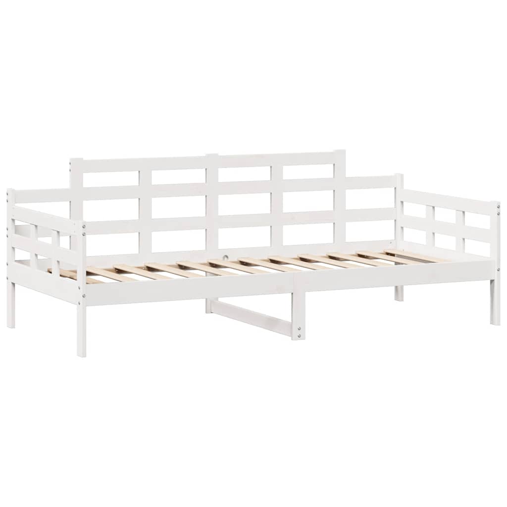 Dagseng med skuffer hvit 90x200 cm heltre furu