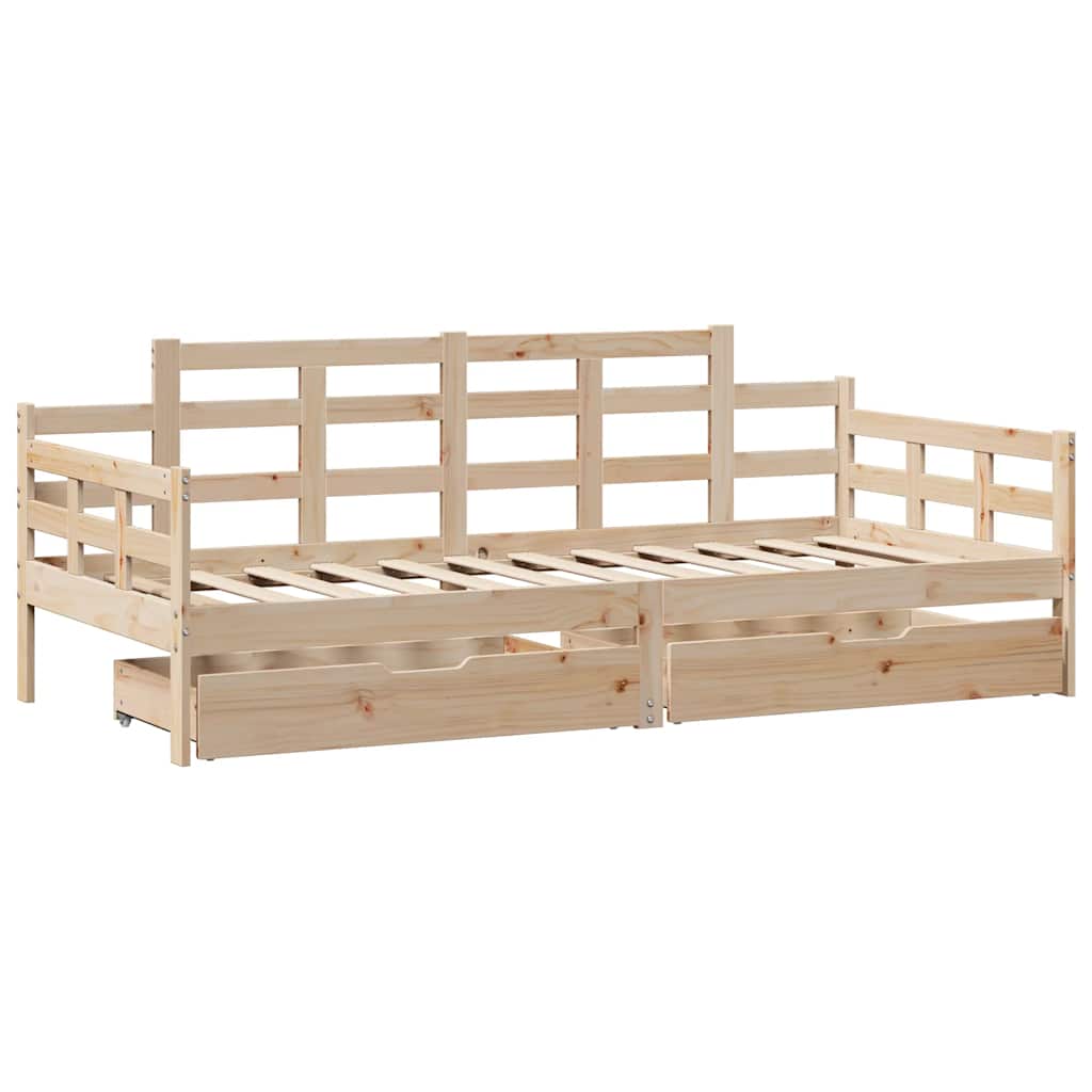 Dagseng med skuffer 90x190 cm heltre furu