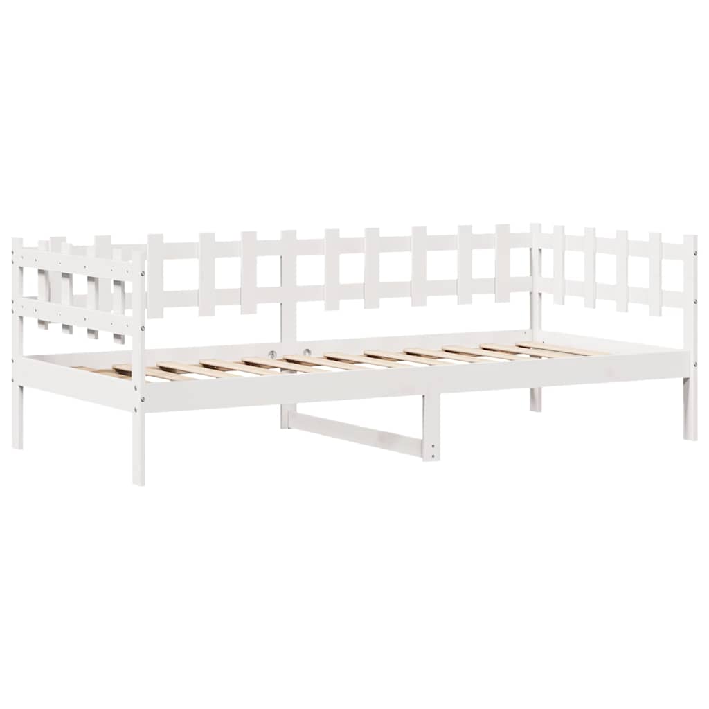 Dagseng med skuffer hvit 90x200 cm heltre furu vidaXL