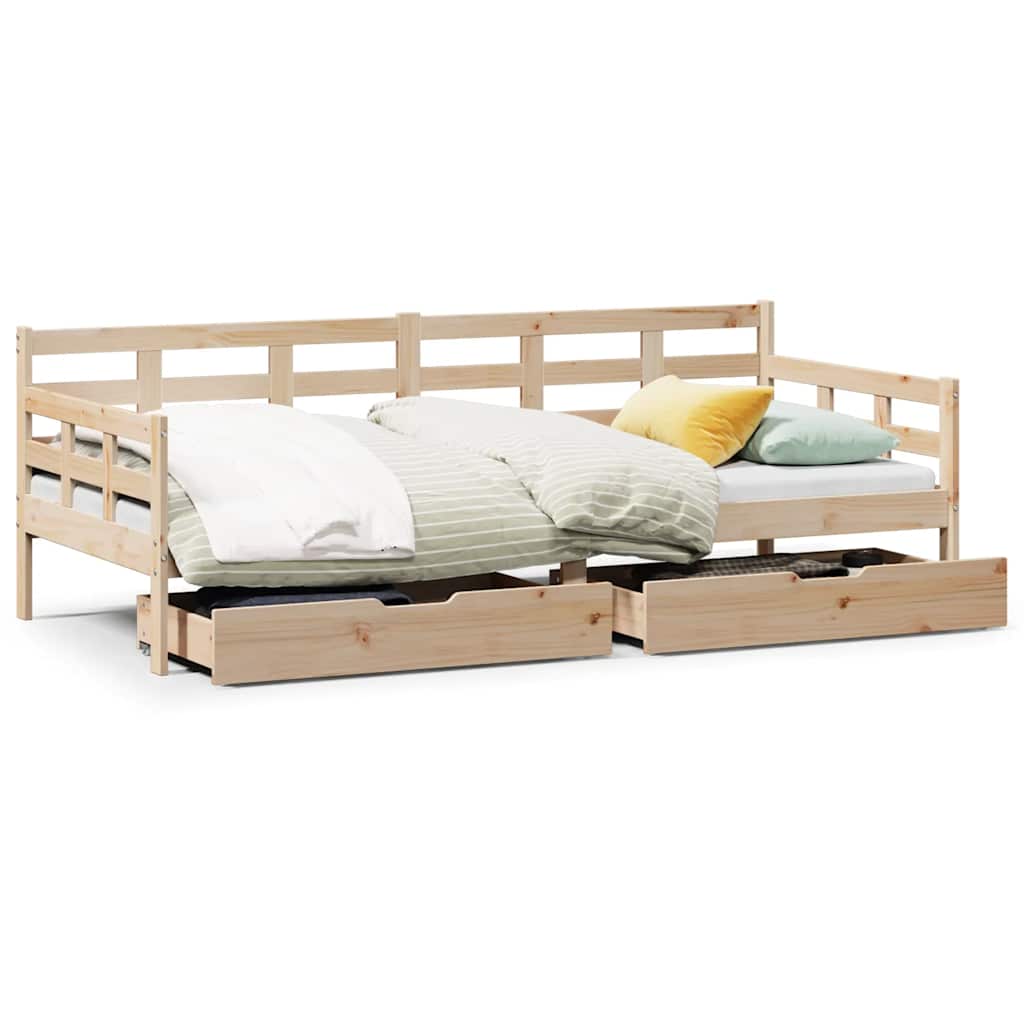 Dagseng med skuffer 90x190 cm heltre furu