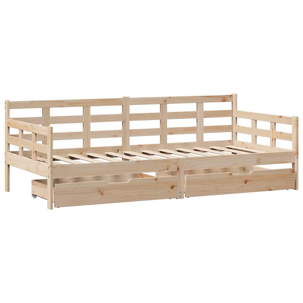 Dagseng med skuffer 90x190 cm heltre furu
