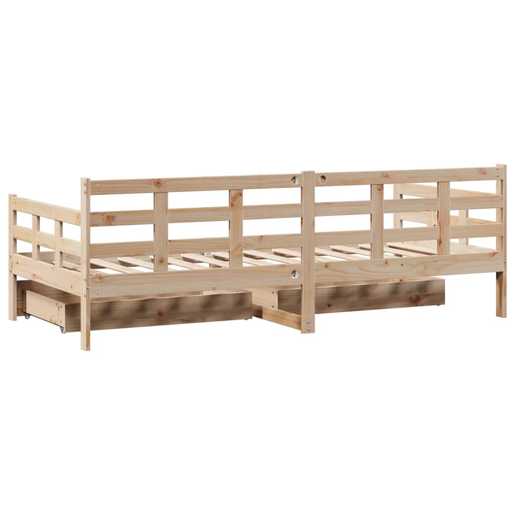 Dagseng med skuffer 90x190 cm heltre furu
