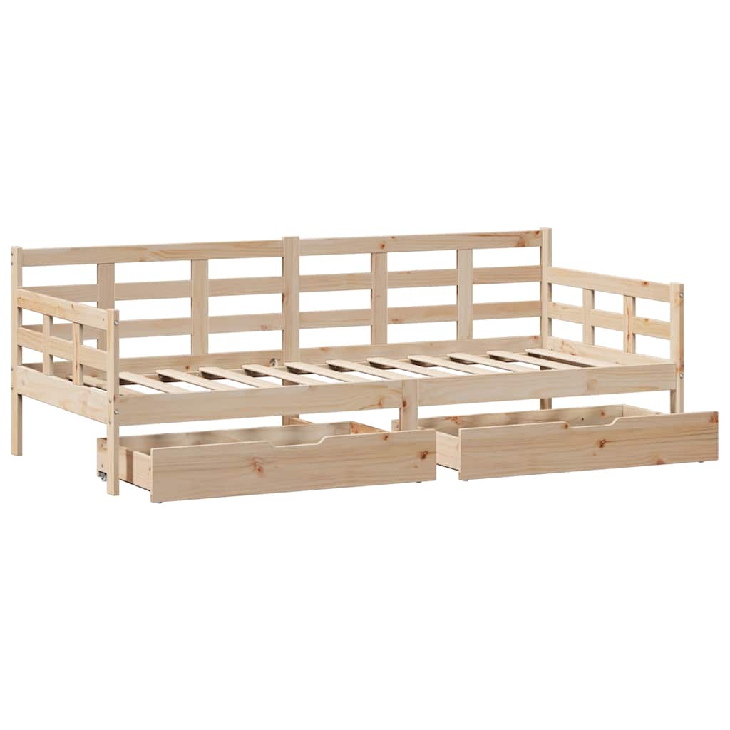 Dagseng med skuffer 90x190 cm heltre furu