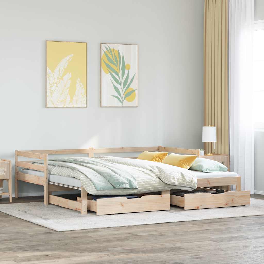 Dagseng med skuffer 90x200 cm heltre furu