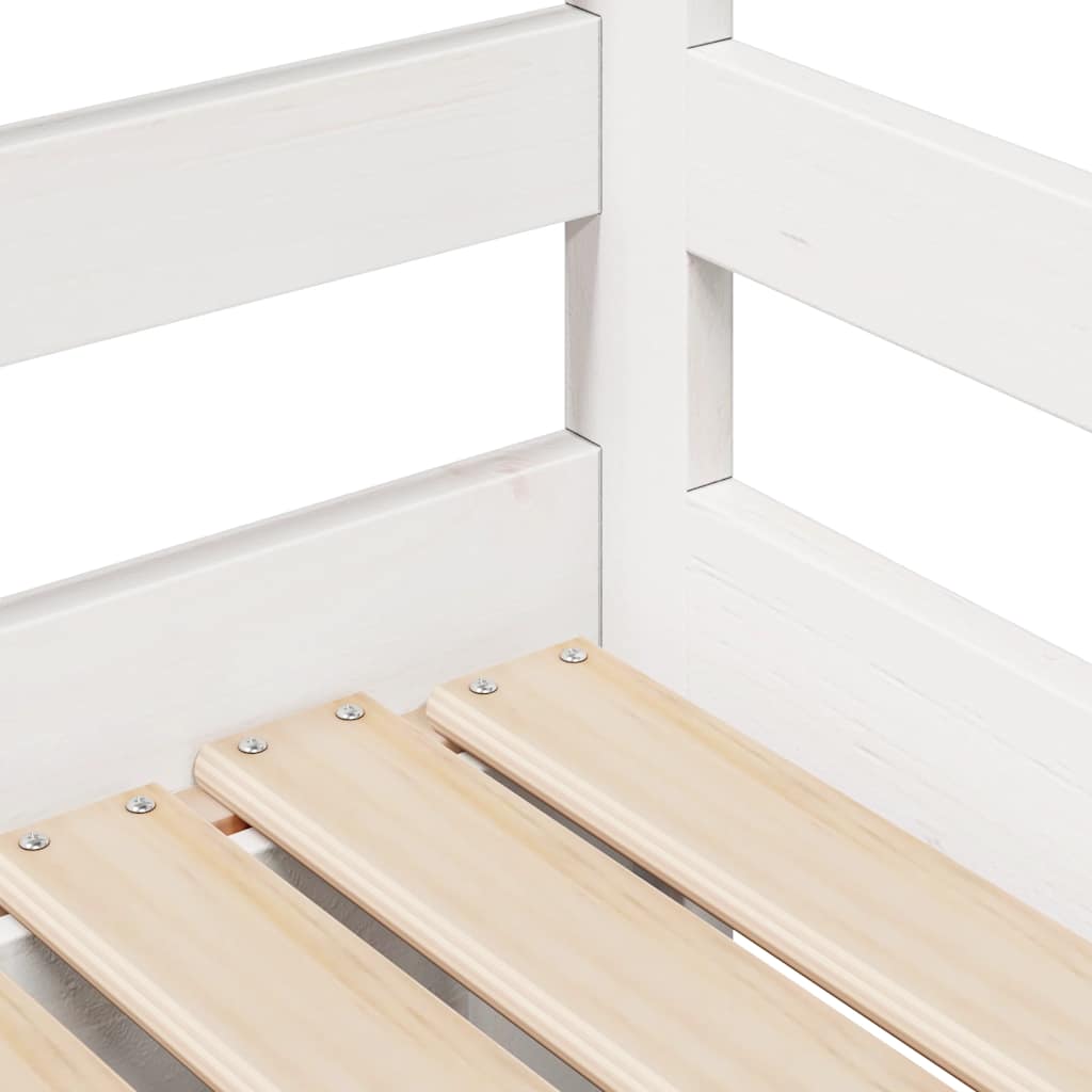 Dagseng med skuffer hvit 90x200 cm heltre furu