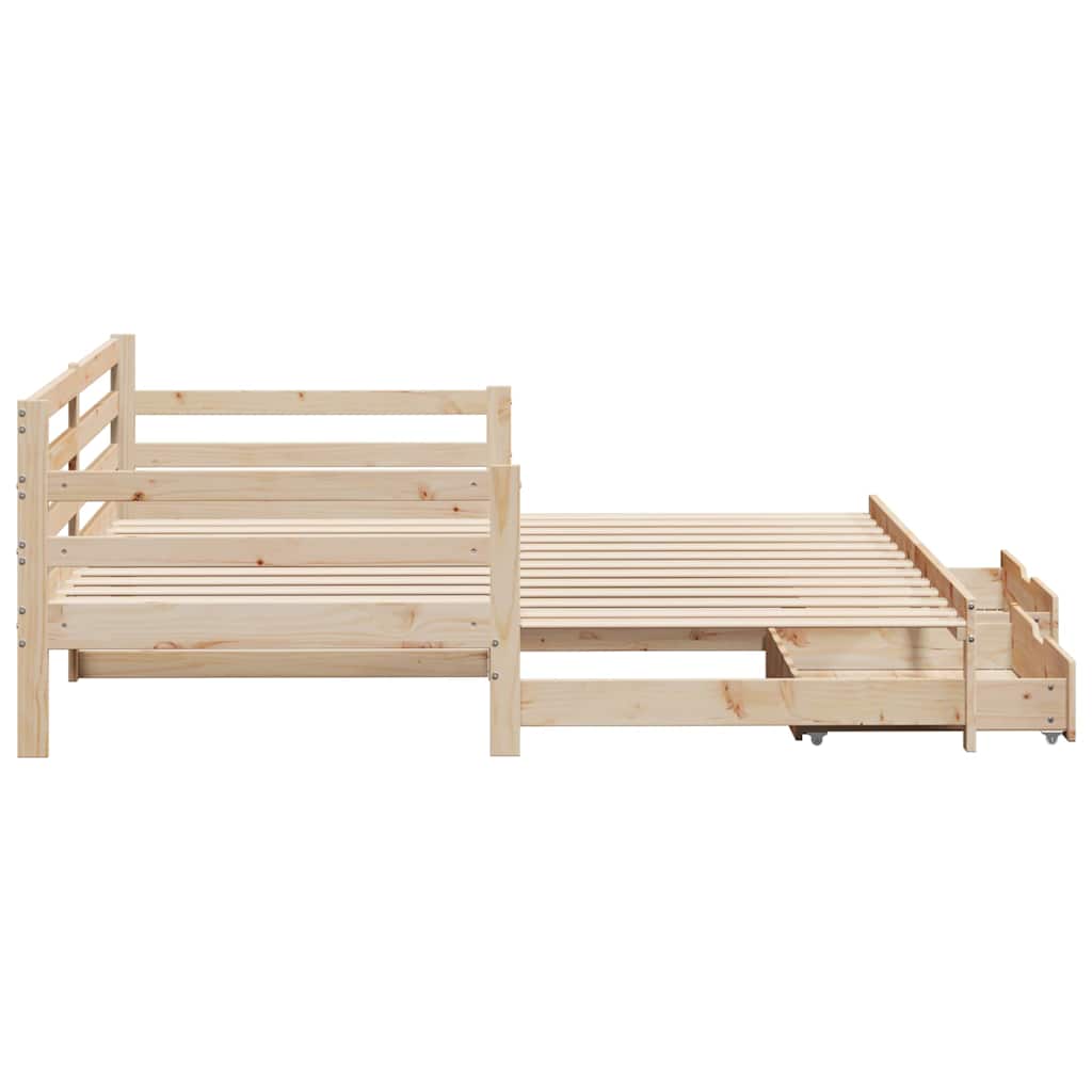 Uttrekkbar dagseng med skuffer uten madrass 90x200 cm