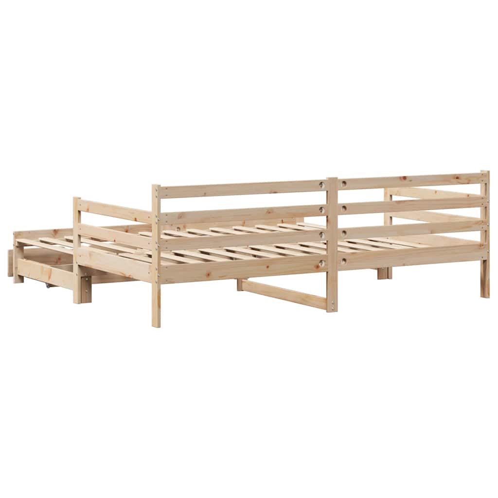 Uttrekkbar dagseng med skuffer uten madrass 90x200 cm