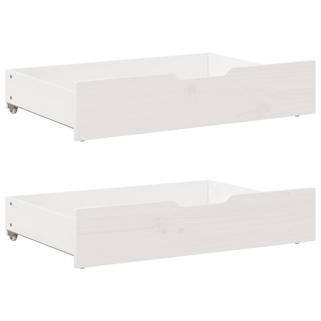 Uttrekkbar dagseng med skuffer uten madrass hvit 90x190 cm