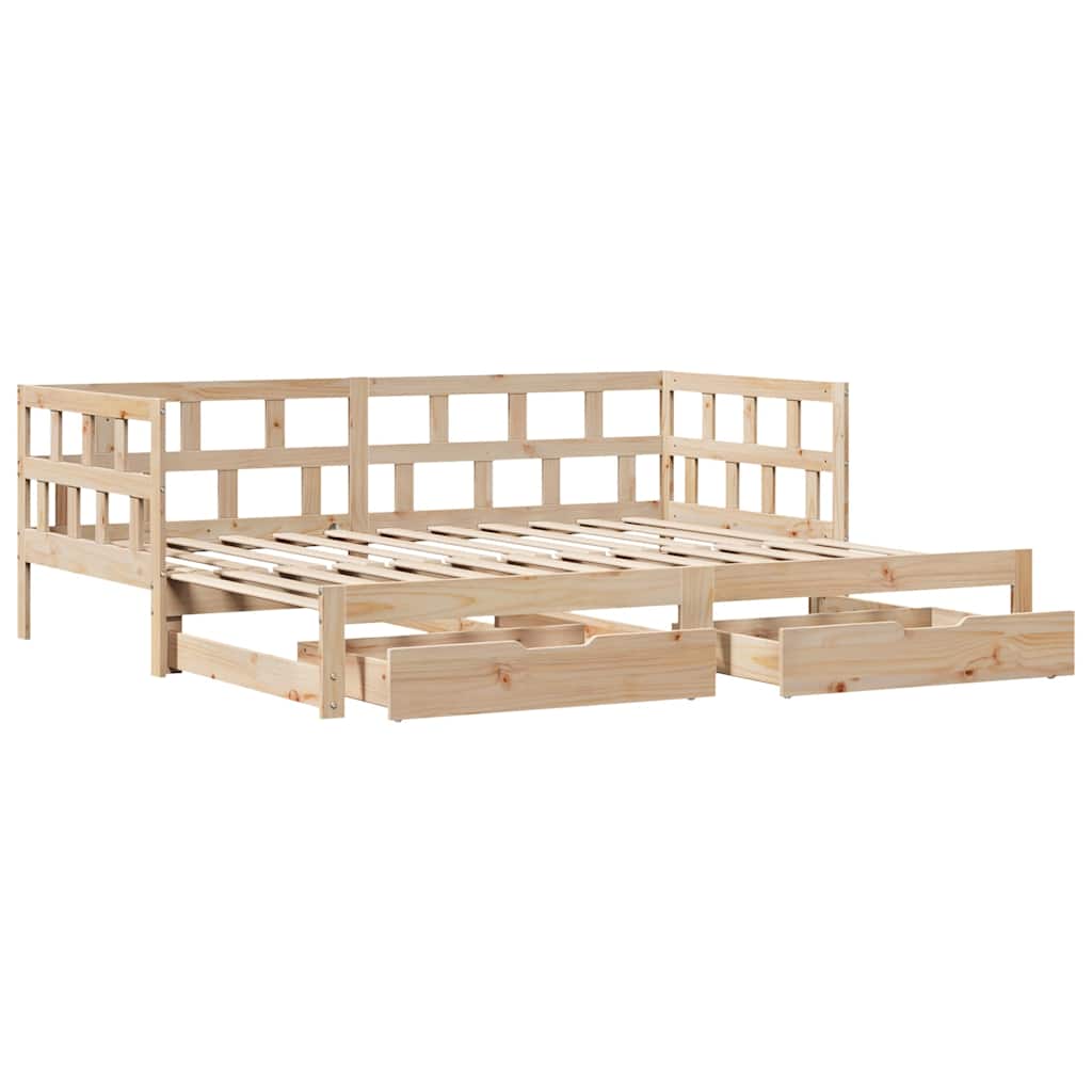 Uttrekkbar dagseng med skuffer uten madrass 80x200 cm vidaXL