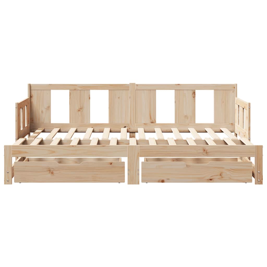 Uttrekkbar dagseng med skuffer uten madrass 90x190 cm