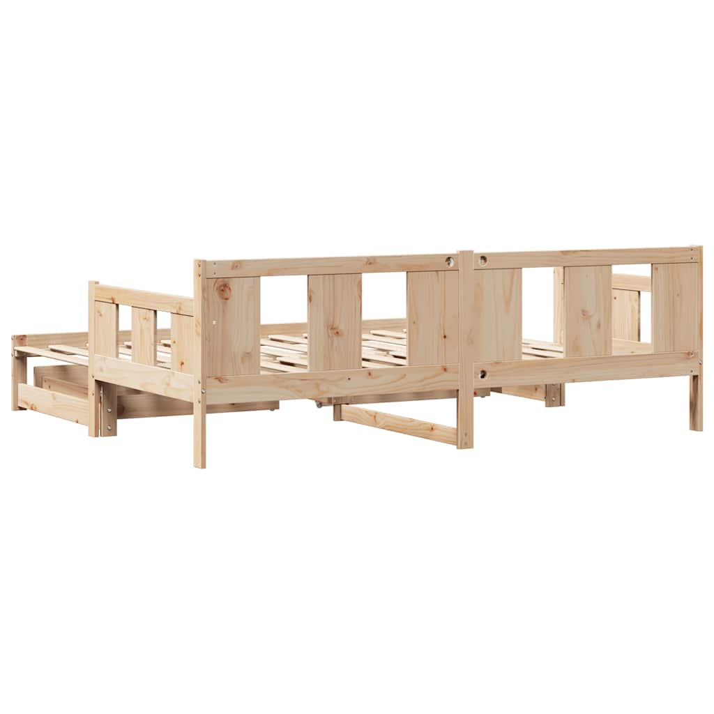 Uttrekkbar dagseng med skuffer uten madrass 90x190 cm