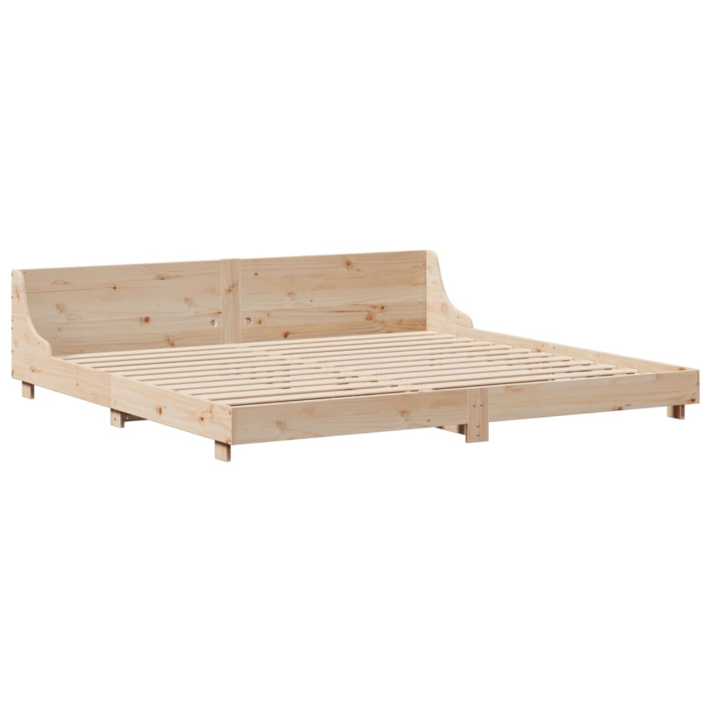 Sengeramme med madrass 200x200 cm heltre furu