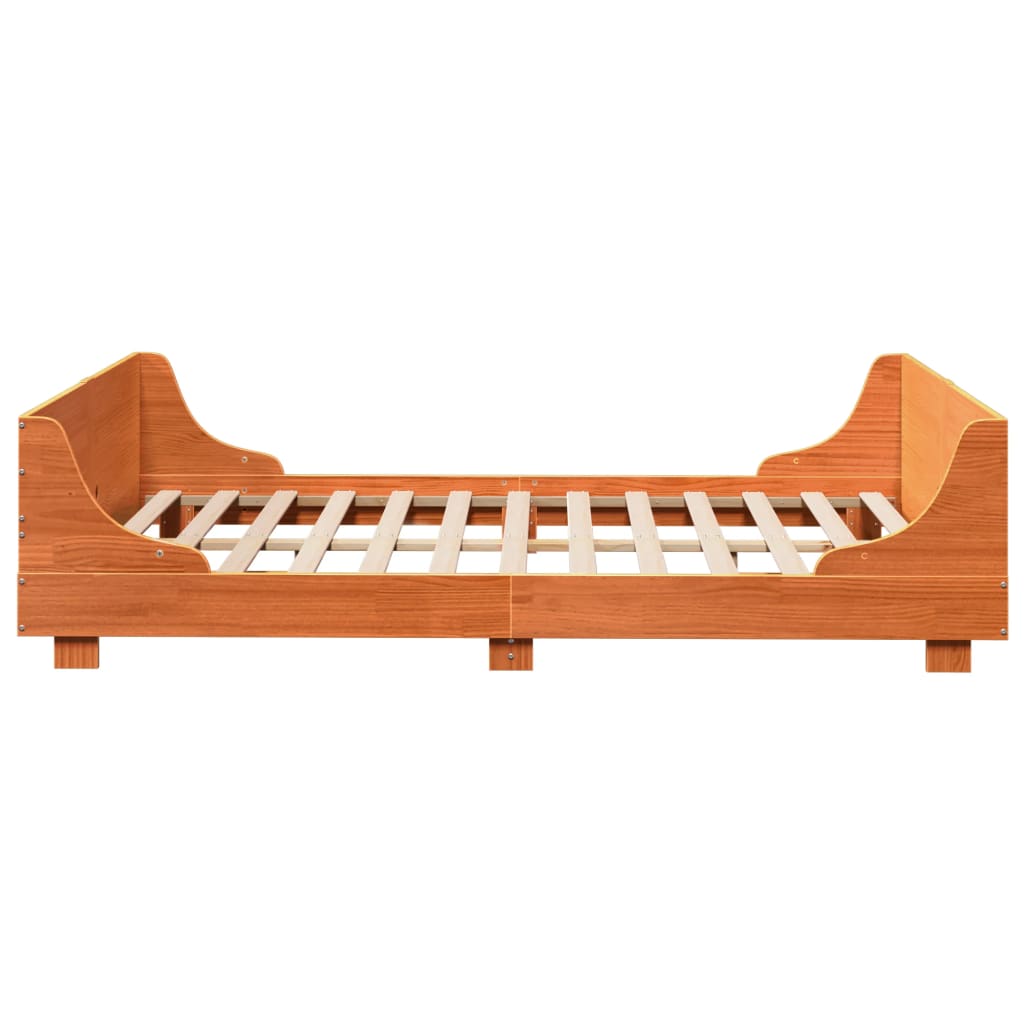 Sengeramme uten madrass voksbrun 160x200 cm heltre furu