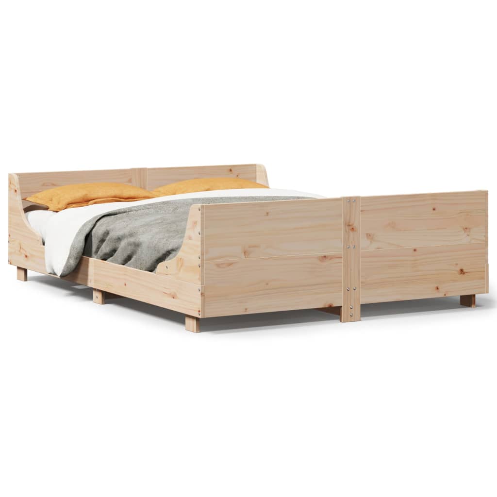 Sengeramme uten madrass hvit 135x190 cm heltre furu