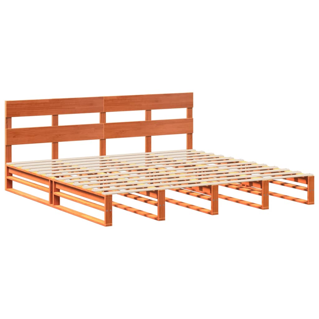 Sengeramme uten madrass voksbrun 180x200 cm heltre furu