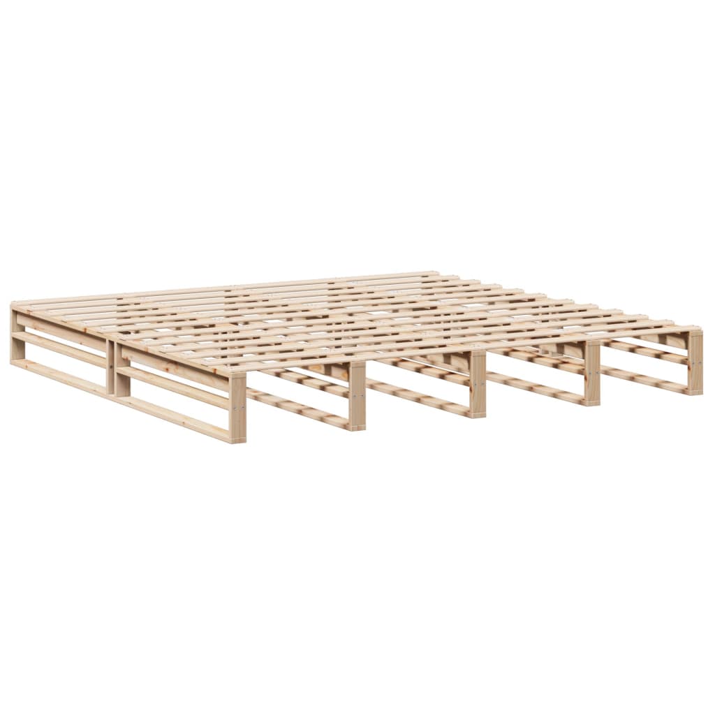 Sengeramme med madrass 200x200 cm heltre furu