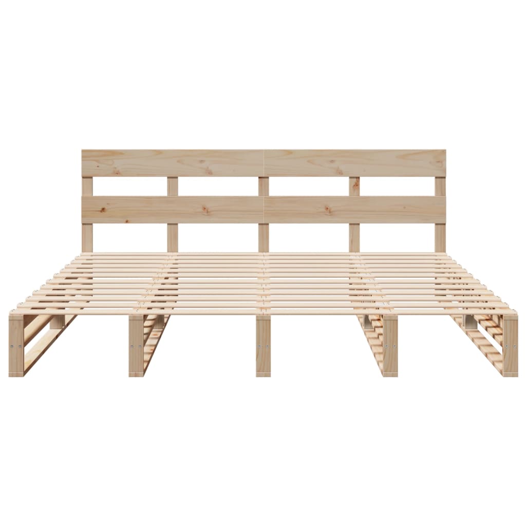 Sengeramme med madrass 200x200 cm heltre furu