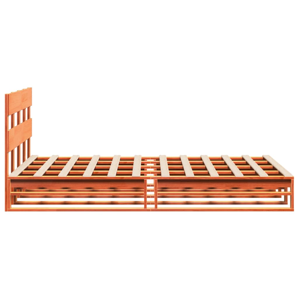 Sengeramme uten madrass voksbrun 120x190 cm heltre furu