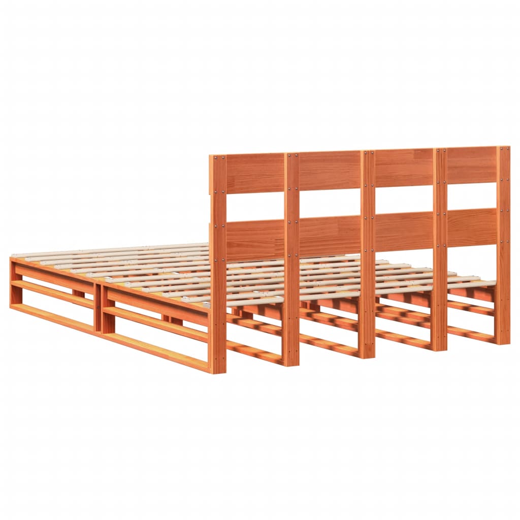 Sengeramme uten madrass brun 135x190 cm heltre furu