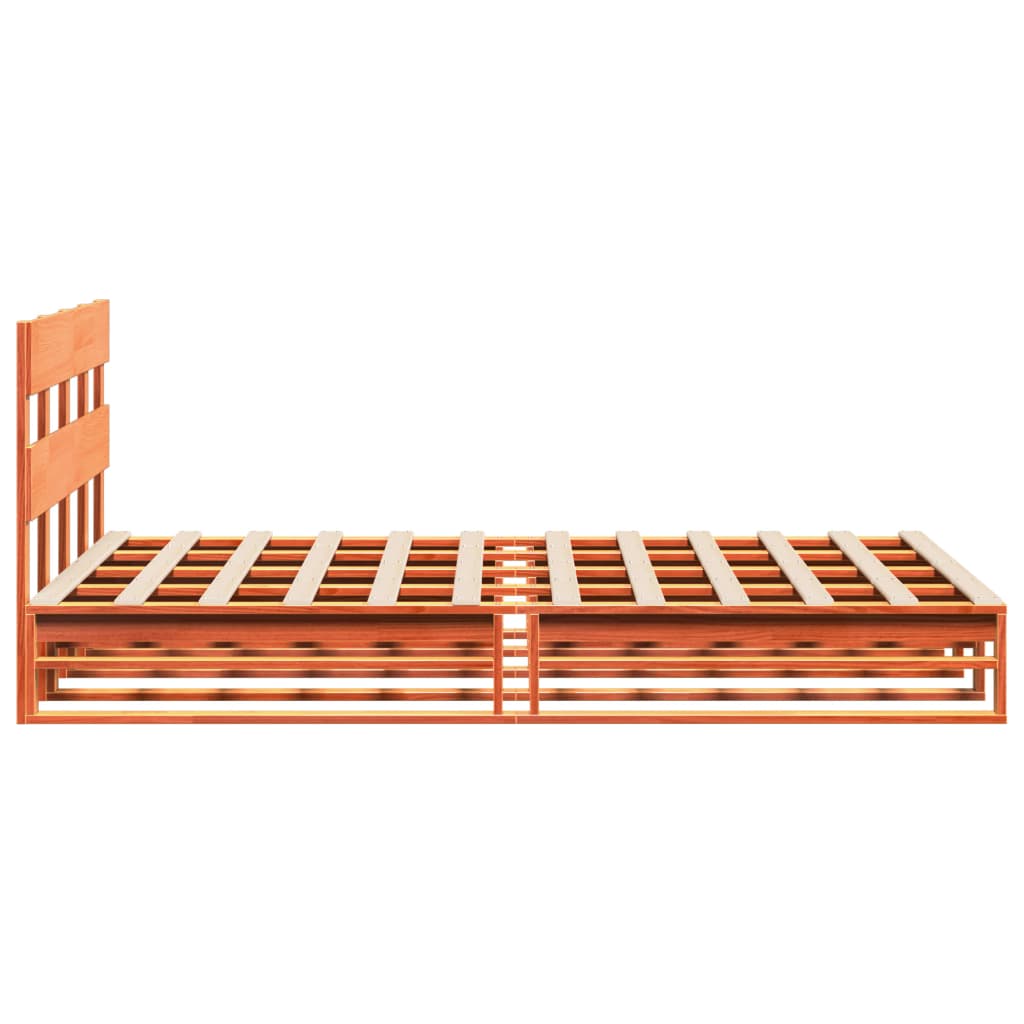 Sengeramme uten madrass voksbrun 140x190 cm heltre furu