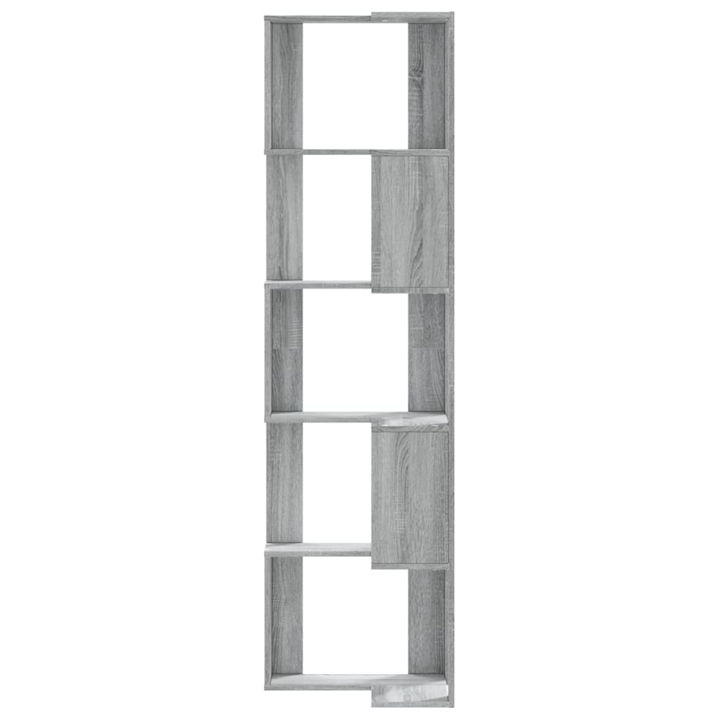 Bokhylle 5 etasjer grå sonoma 50x50x179 cm konstruert tre