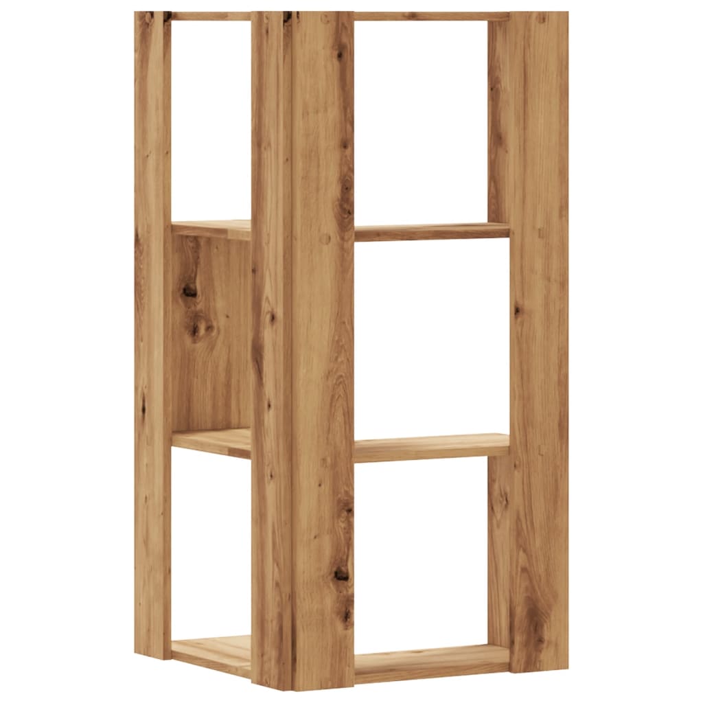Bokhylle 3 etasjer artisan eik 50x50x102 cm konstruert tre
