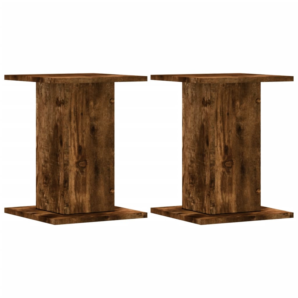 Høyttalerstativ 2 stk røkt eik 30x30x40 cm konstruert tre