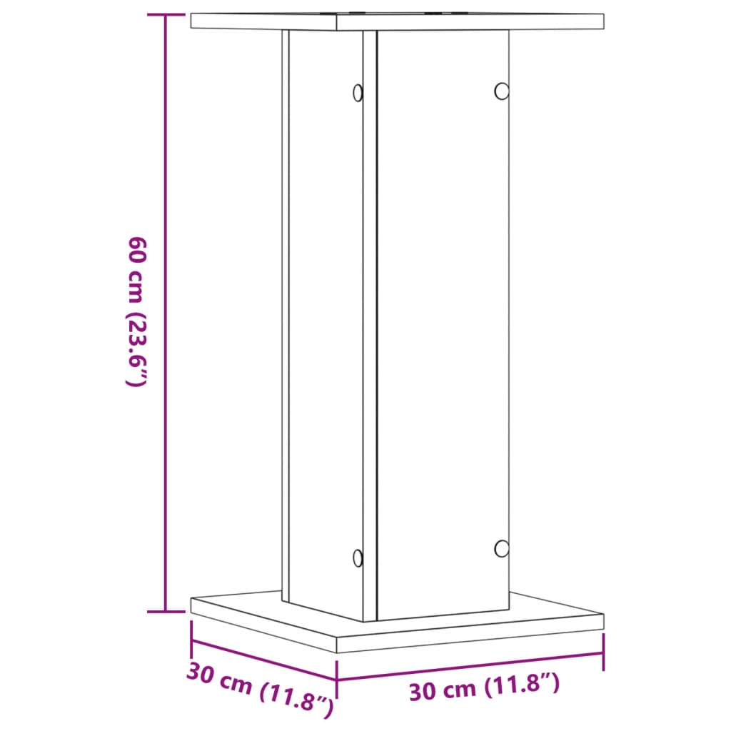 Høyttalerstativ 2 stk hvit 30x30x60 cm konstruert tre