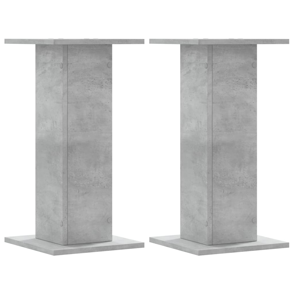 Høyttalerstativ 2 stk betonggrå 30x30x60 cm konstruert tre