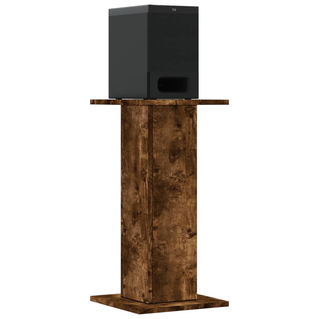 Høyttalerstativ 2 stk røkt eik 30x30x60 cm konstruert tre