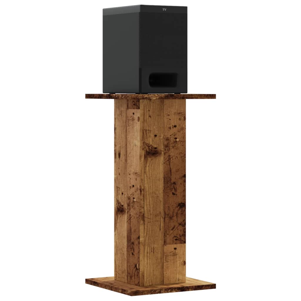 Høyttalerstativ 2 stk gammelt tre 30x30x60 cm konstruert tre