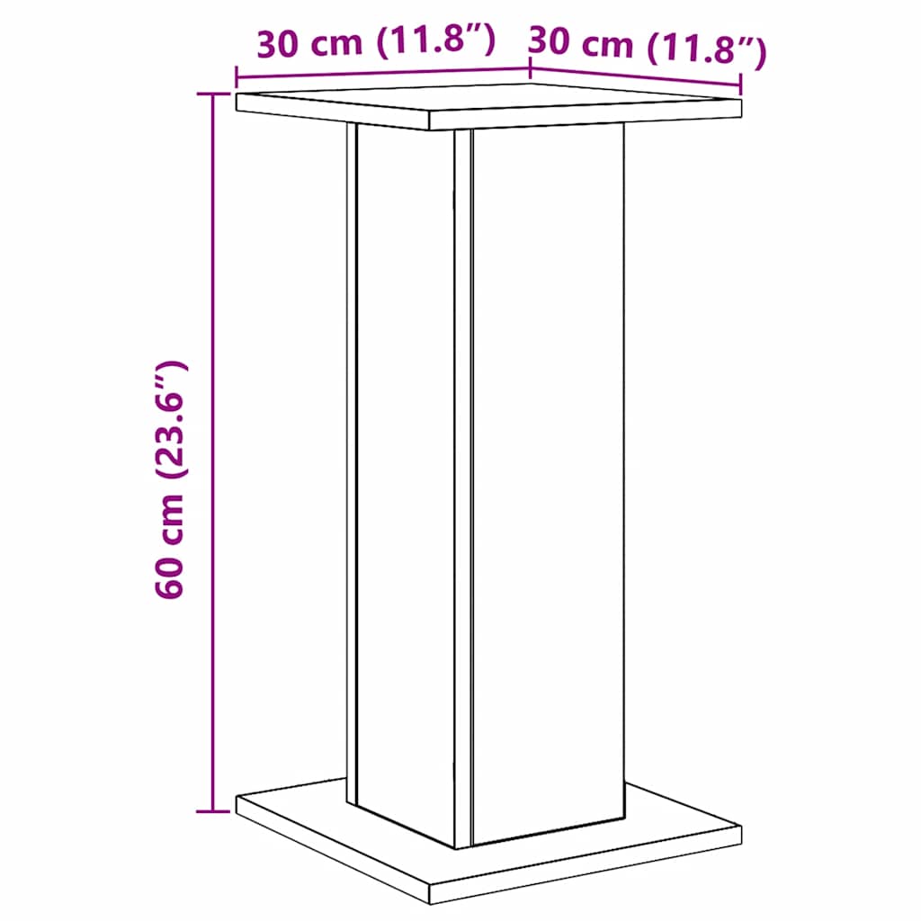 Høyttalerstativ 2 stk artisan eik 30x30x60 cm konstruert tre