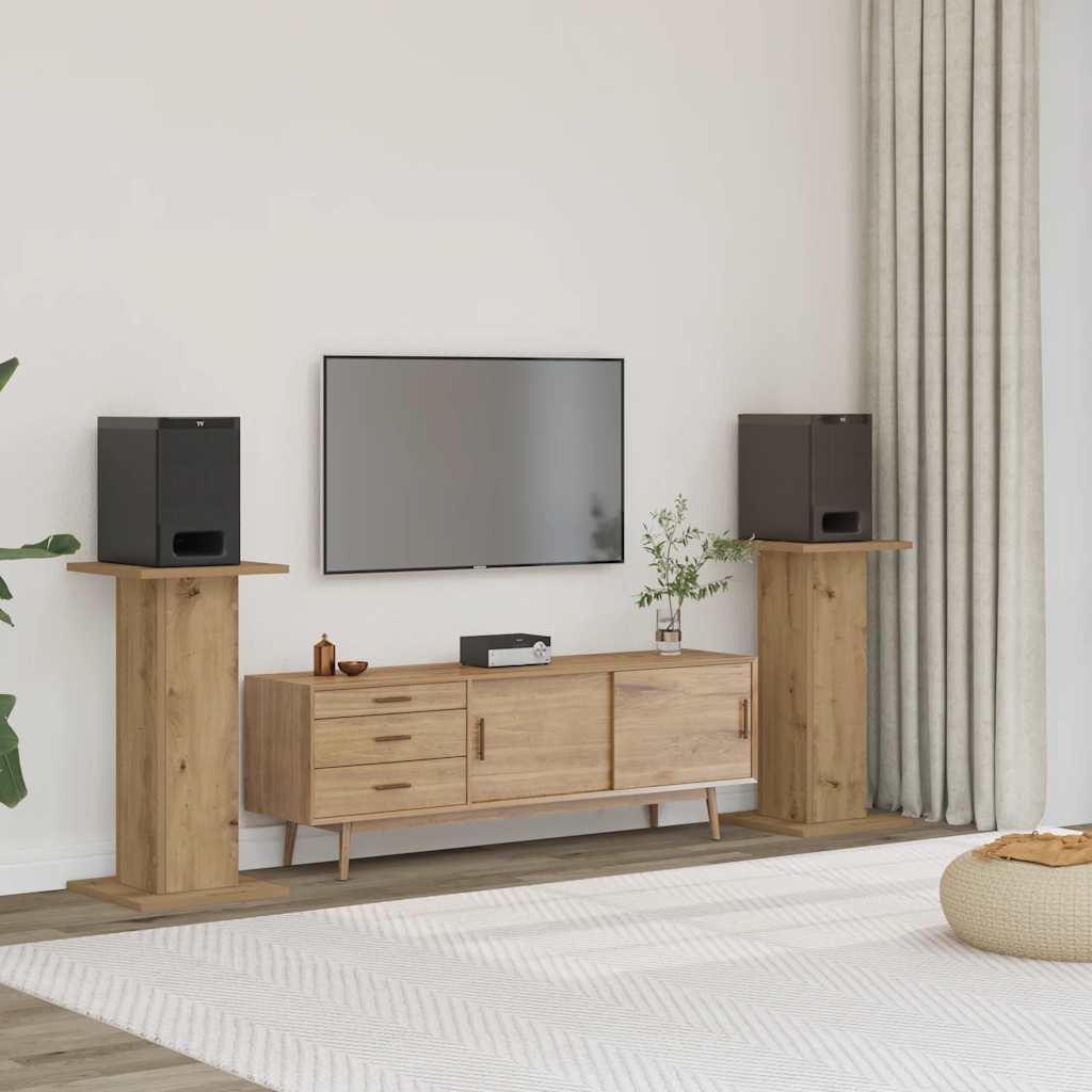 Høyttalerstativ 2 stk artisan eik 30x30x60 cm konstruert tre