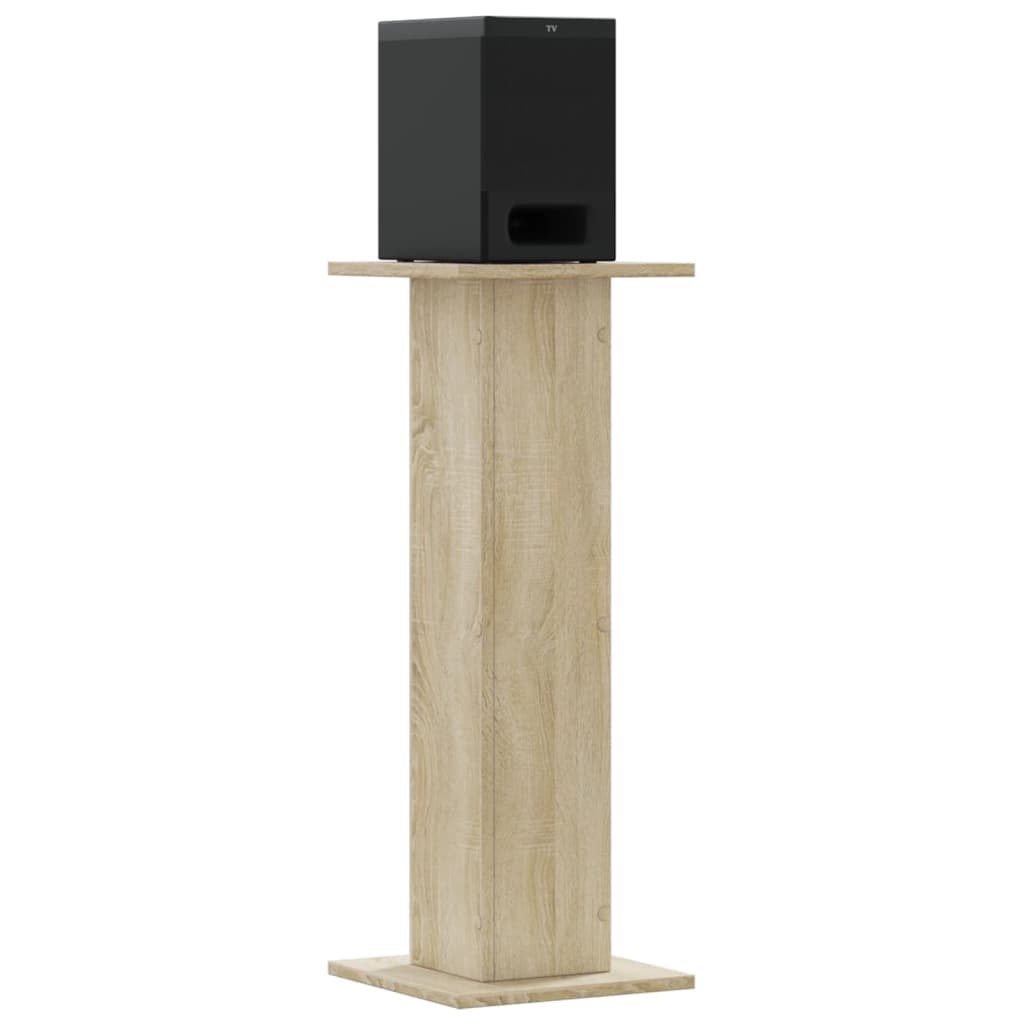 Høyttalerstativ 2 stk sonoma eik 30x30x80 cm konstruert tre