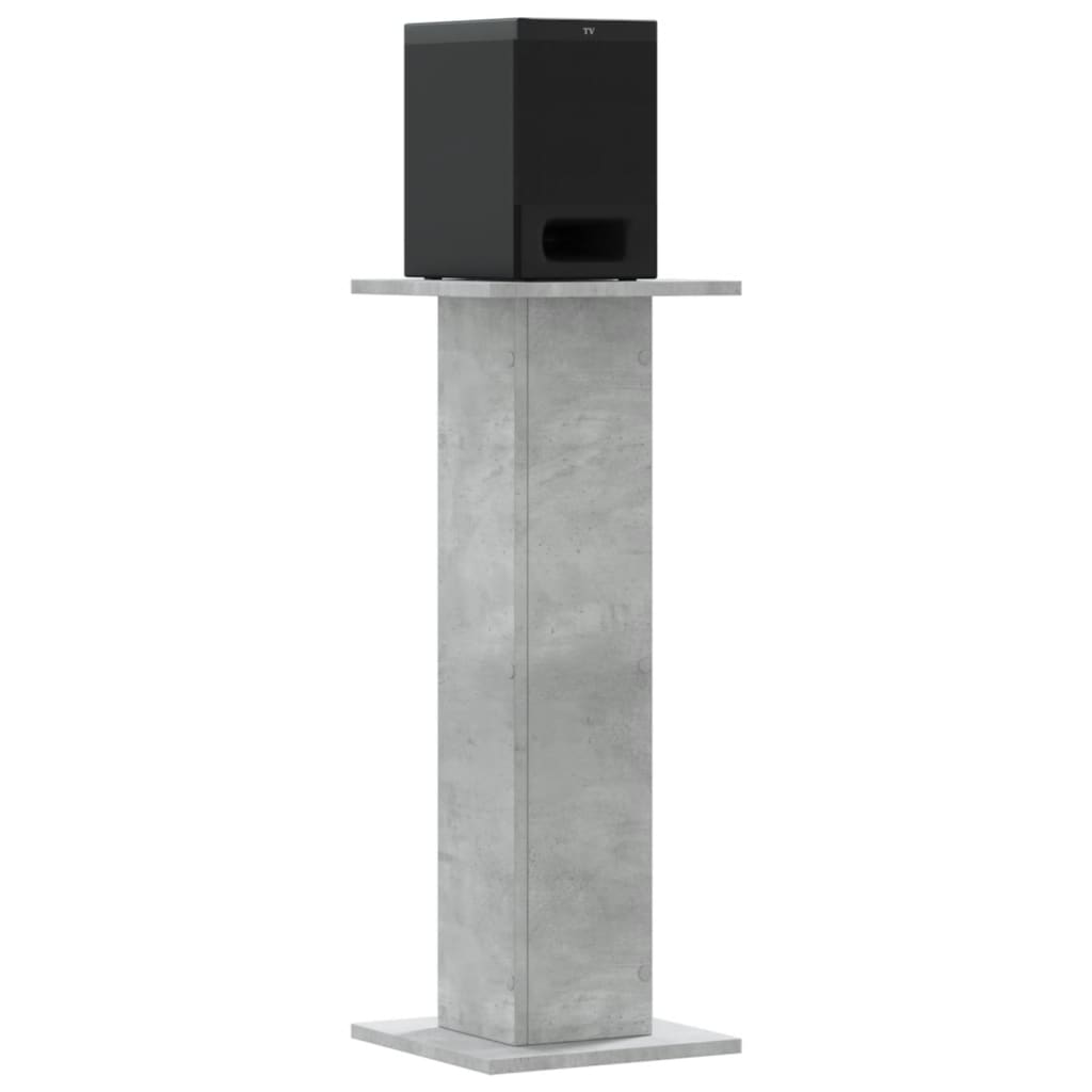 Høyttalerstativ 2 stk betonggrå 30x30x80 cm konstruert tre