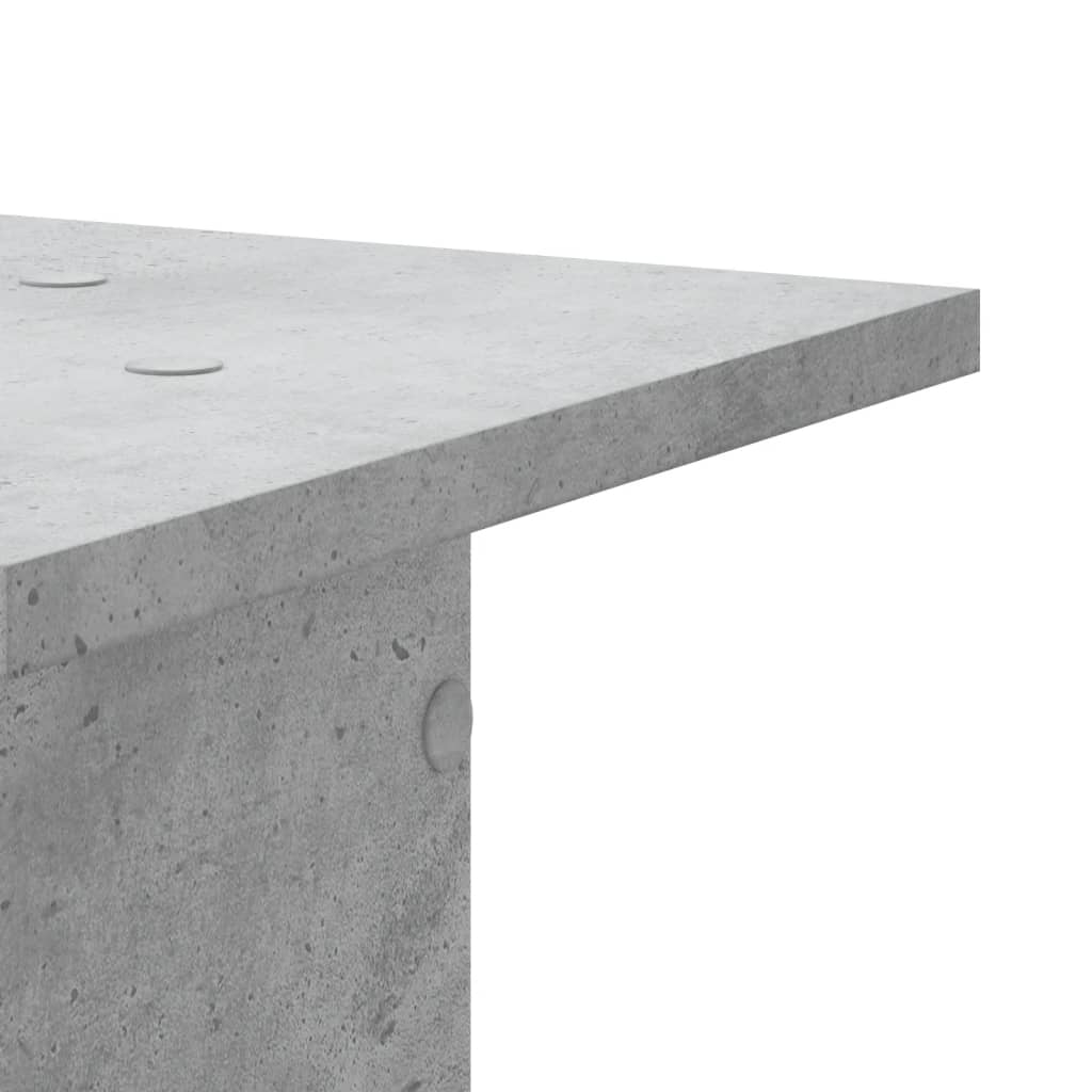 Høyttalerstativ 2 stk betonggrå 30x30x80 cm konstruert tre