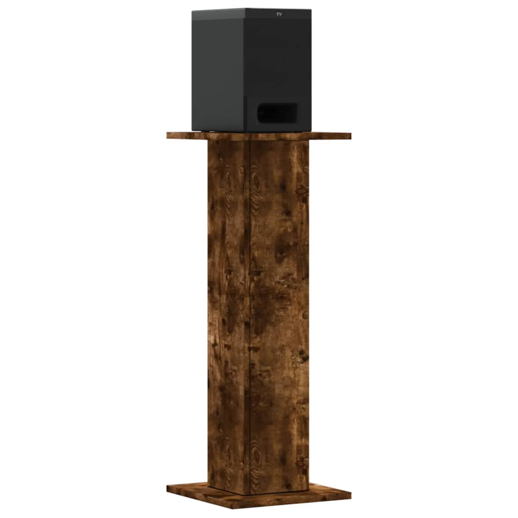 Høyttalerstativ 2 stk røkt eik 30x30x80 cm konstruert tre