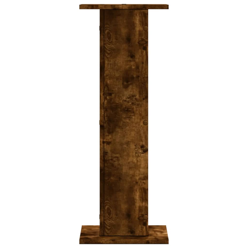 Høyttalerstativ 2 stk røkt eik 30x30x80 cm konstruert tre
