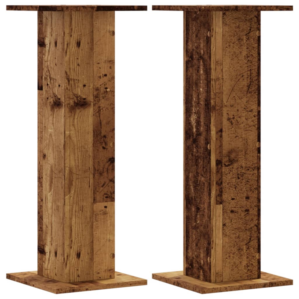 Høyttalerstativ 2 stk gammelt tre 30x30x80 cm konstruert tre