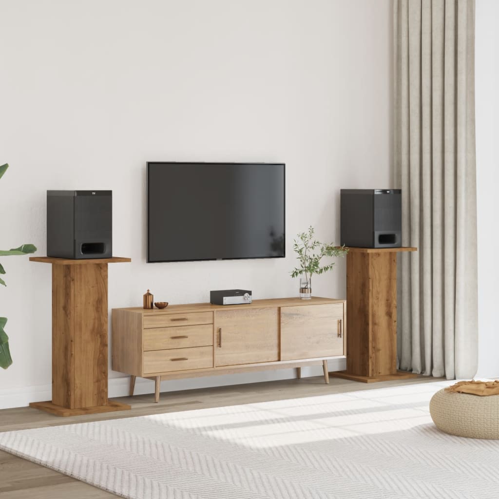 Høyttalerstativ 2 stk artisan eik 30x30x80 cm konstruert tre