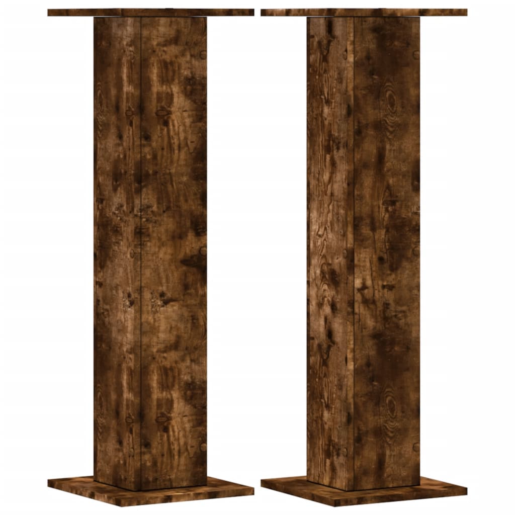 Høyttalerstativ 2 stk røkt eik 30x30x95 cm konstruert tre