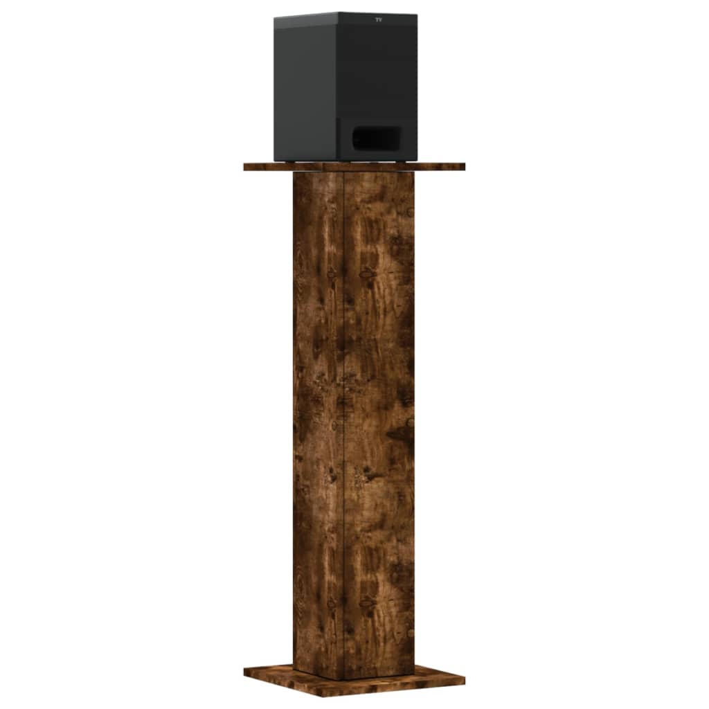 Høyttalerstativ 2 stk røkt eik 30x30x95 cm konstruert tre
