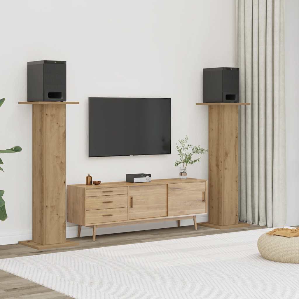 Høyttalerstativ 2 stk artisan eik 30x30x95 cm konstruert tre