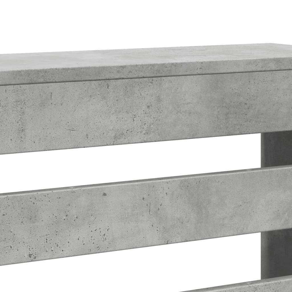 Radiatordeksel betonggrå 104x20x82 cm konstruert tre