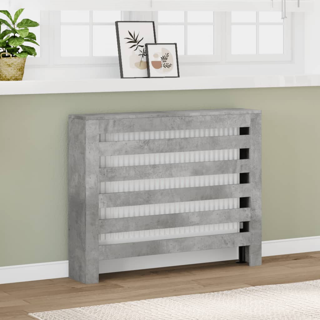 Radiatordeksel betonggrå 104x20x82 cm konstruert tre